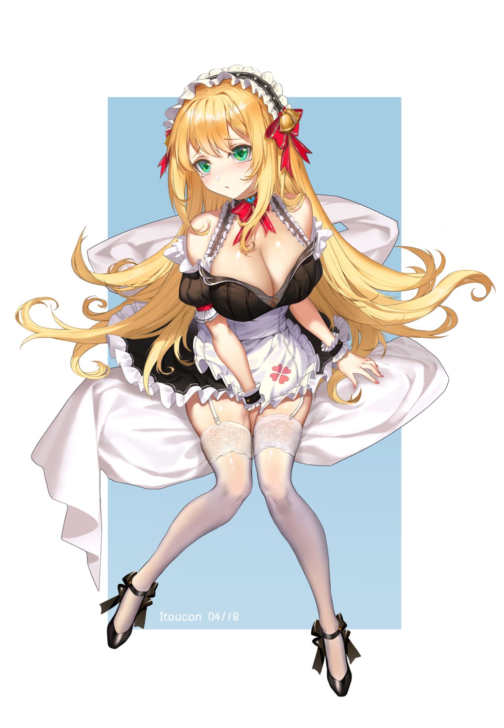 cleavage itoucon maid stockings thighhighs