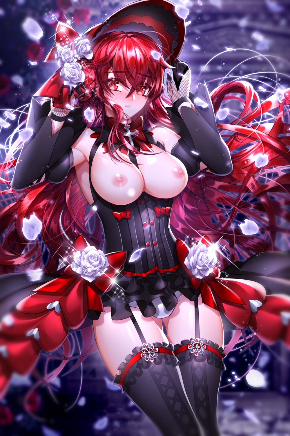 been breasts elesis elsword nipples no_bra pantsu stockings thighhighs