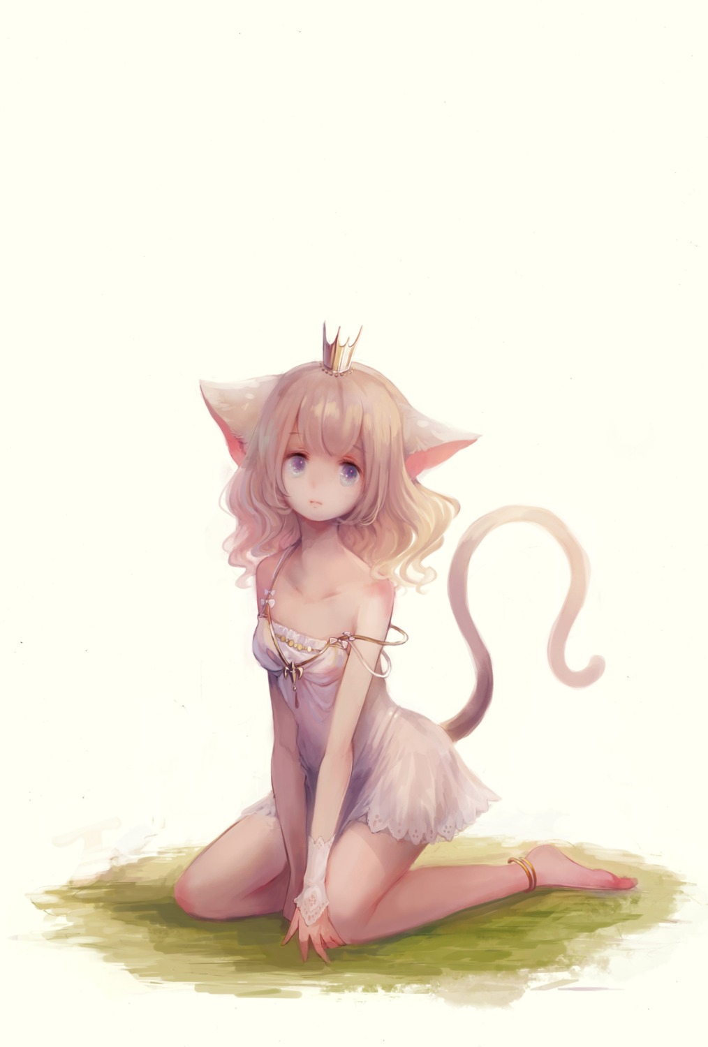 aka_tonbo_(lovetow) animal_ears dress nekomimi tail