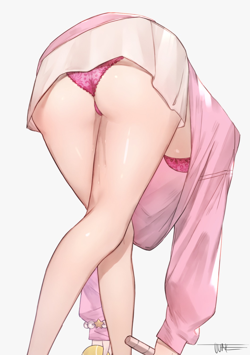 ass bra jun_wei nijisanji nijisanji_en pantsu ryuuguu_finana shirt_lift skirt_lift tennis thong