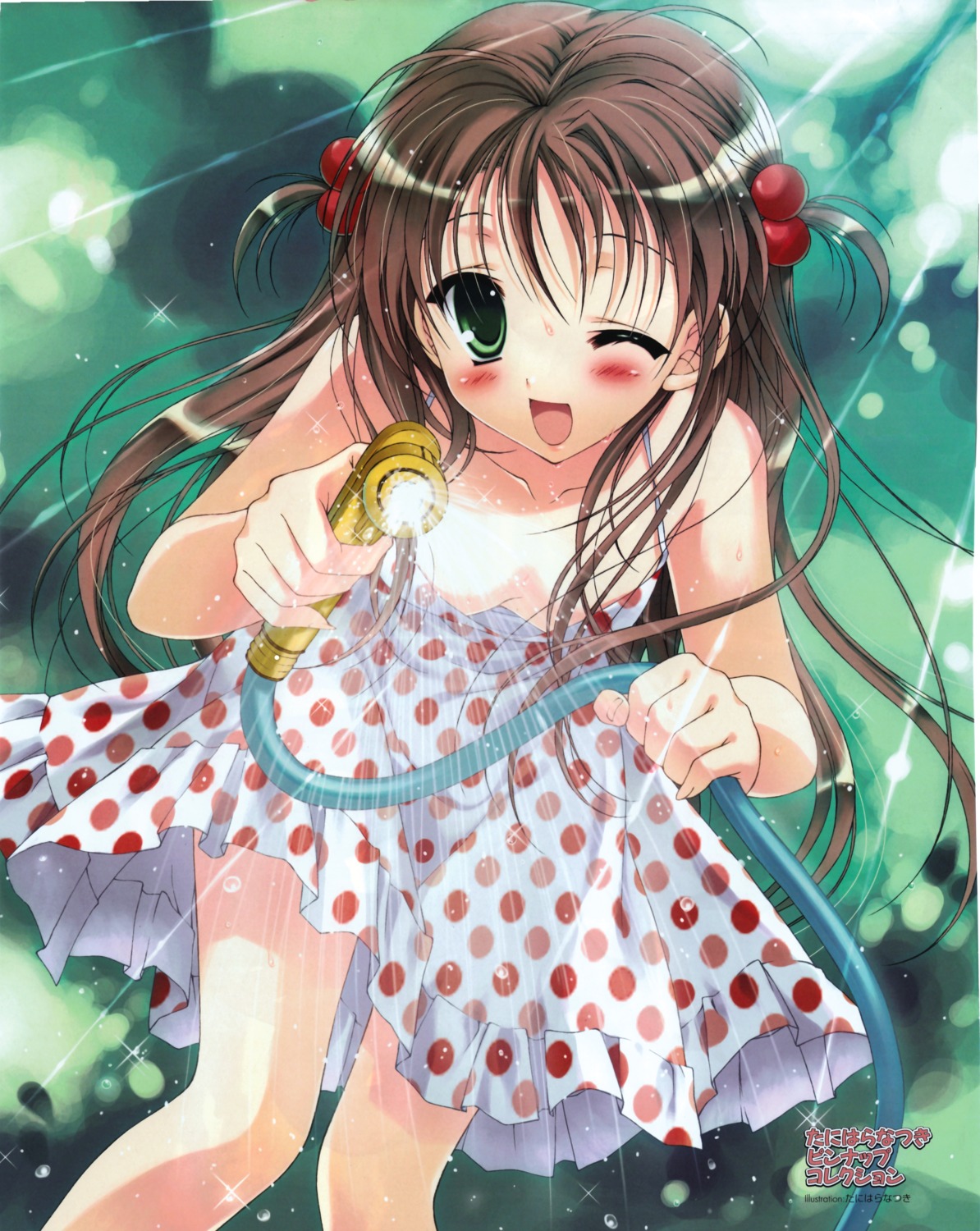 bleed_through cleavage dress scanning_dust summer_dress tanihara_natsuki wet_clothes