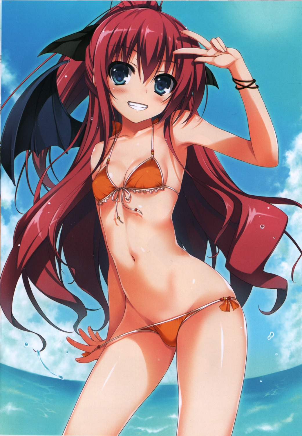 bikini cleavage koakuma_teeri_to_kyuuseishu!? swimsuits teeri tomose_shunsaku undressing wings