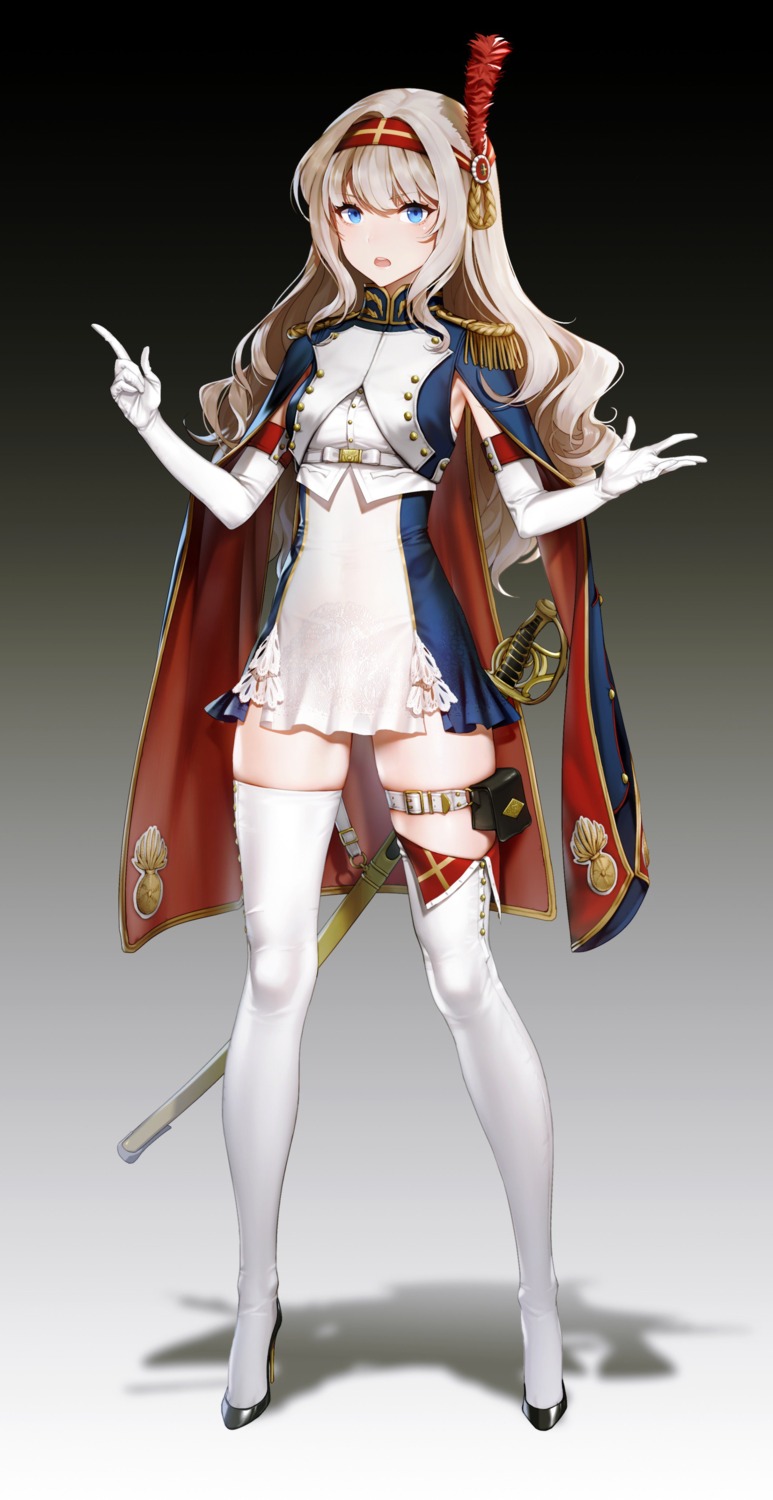 bannieve_de_la_pucelle garter heels quuni sword thighhighs uniform