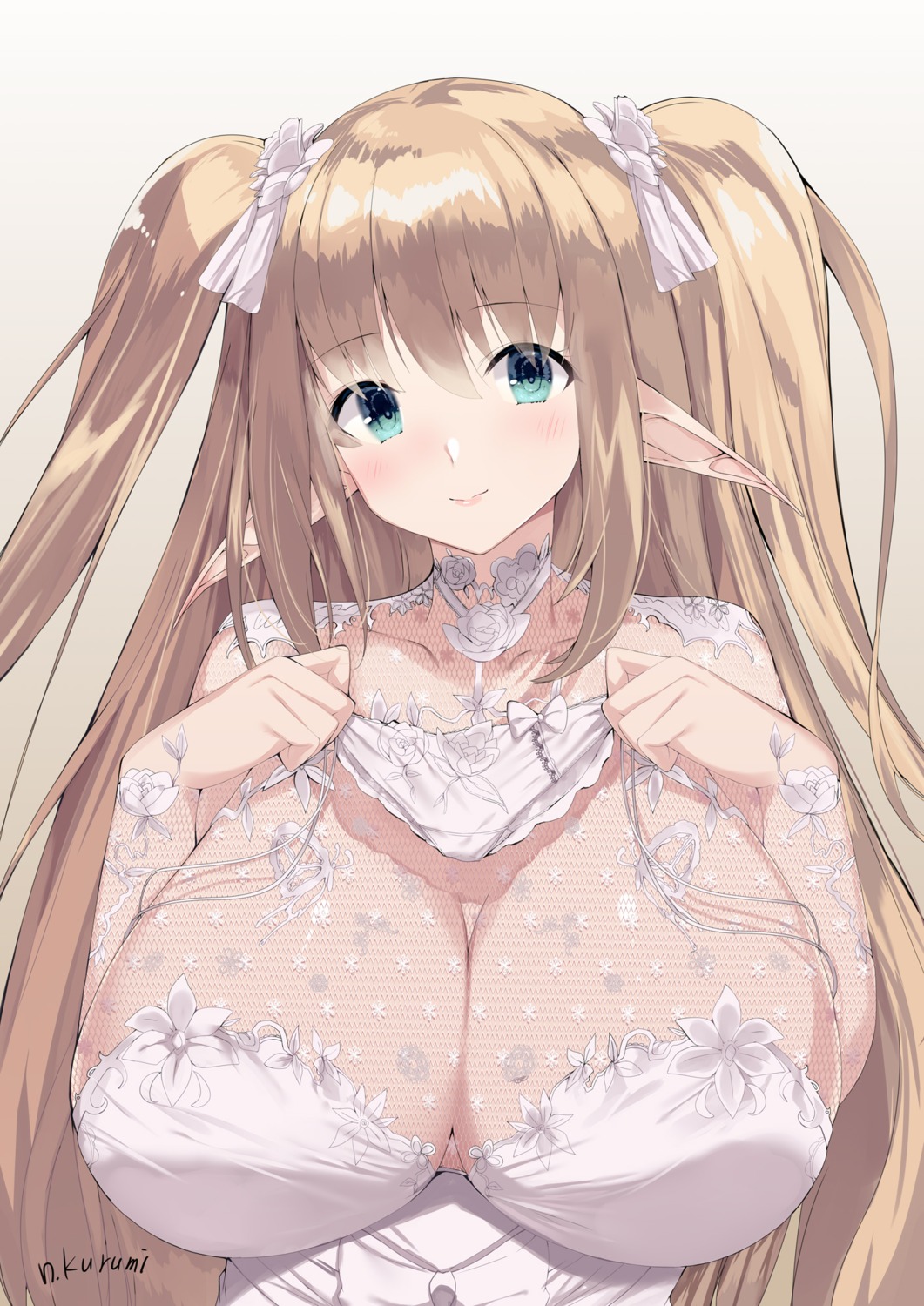 no_bra noto_kurumi pointy_ears see_through