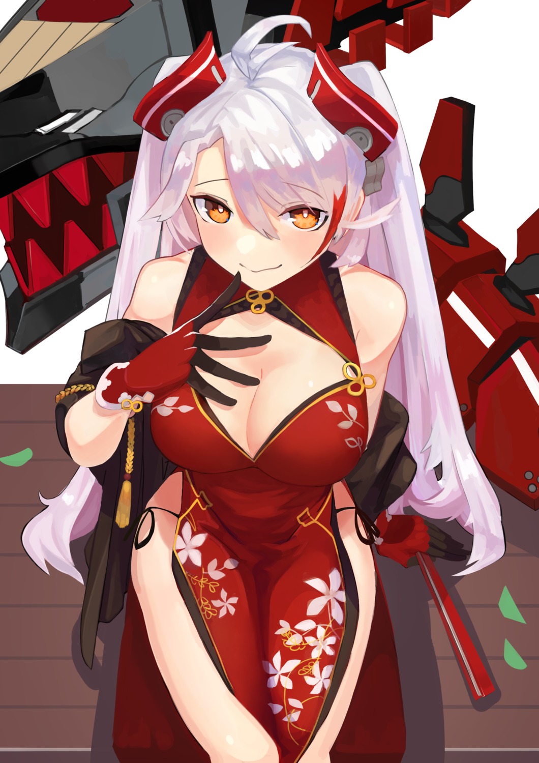 ao_(1234painter) azur_lane chinadress cleavage pantsu prinz_eugen_(azur_lane) string_panties