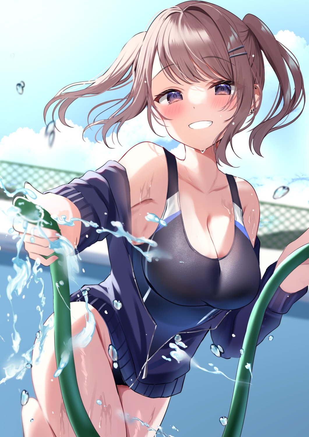 gym_uniform hamico swimsuits wet_clothes