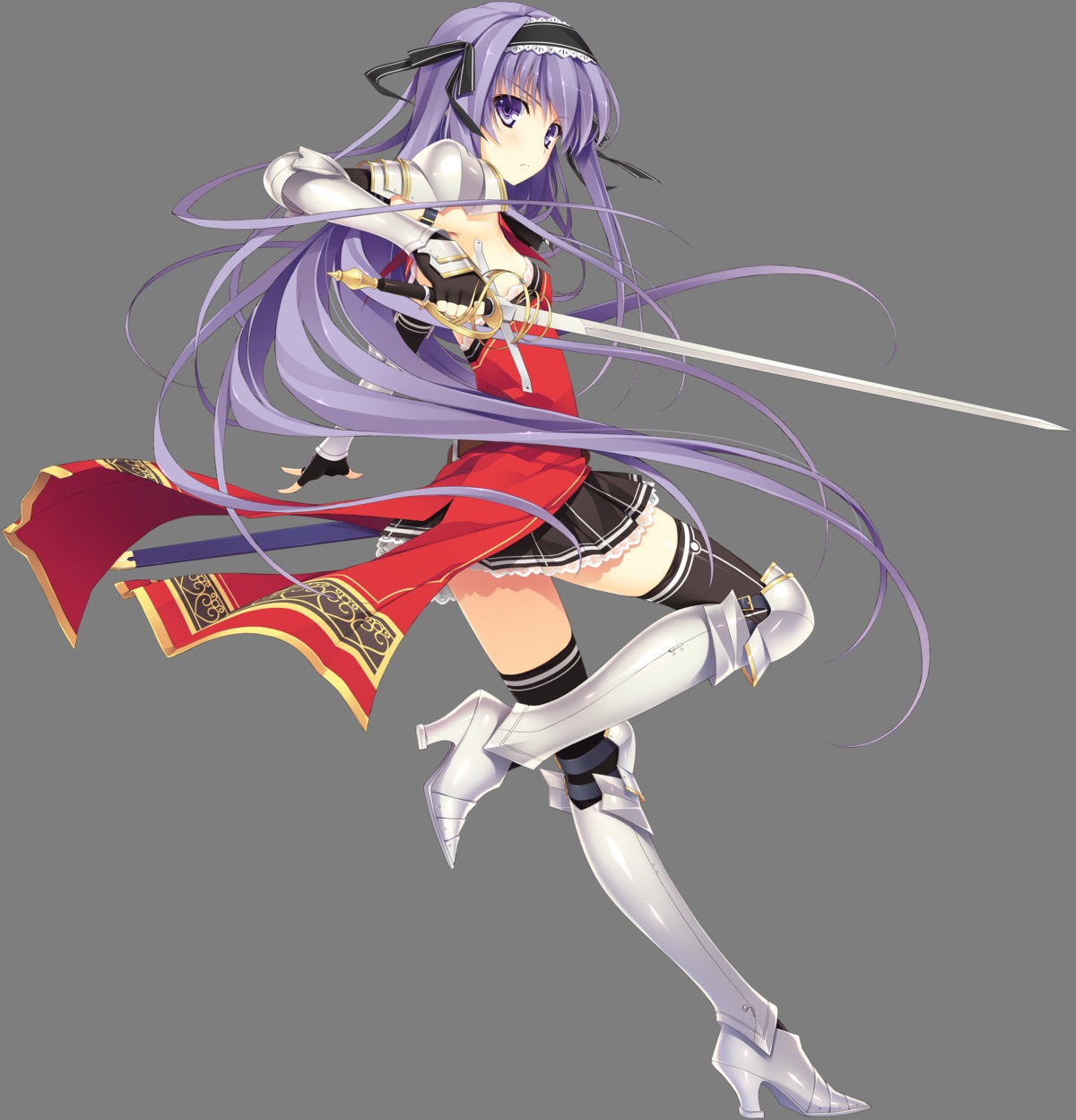 armor effordom_soft fujimori_yuu koikishi_purely_kiss sword thighhighs transparent_png uniform yuuki_hagure