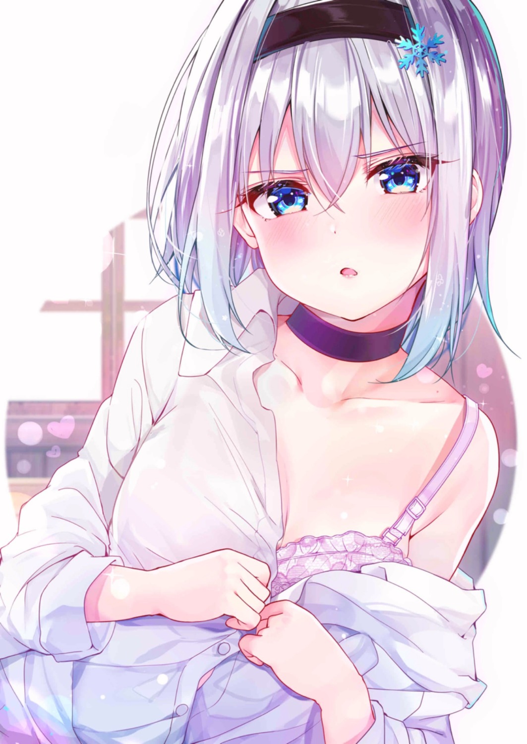 bra dress_shirt open_shirt rouka ryuuou_no_oshigoto! sora_ginko undressing