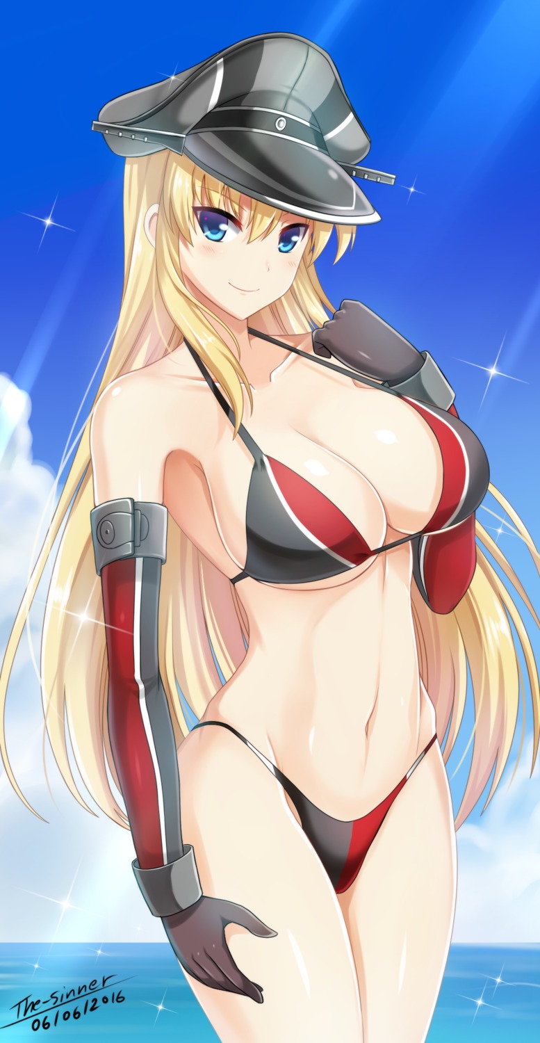 bikini bismarck_(kancolle) cleavage kantai_collection swimsuits the-sinner underboob