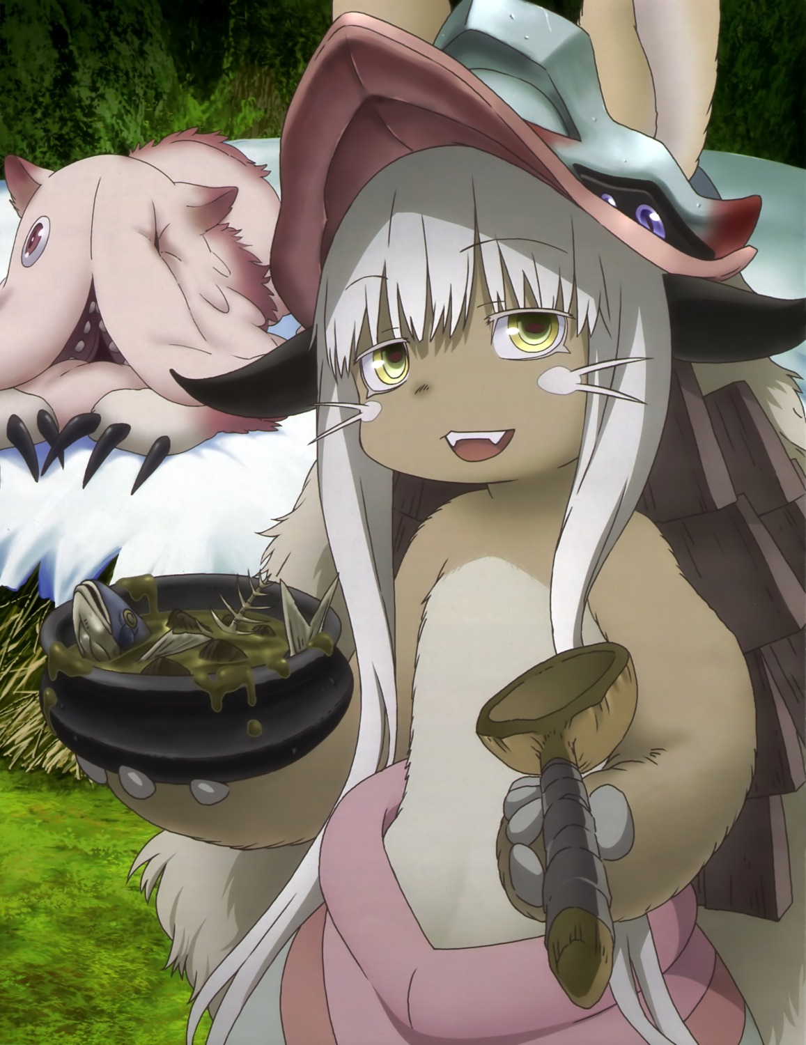 animal_ears horns made_in_abyss mitty_(made_in_abyss) nanachi topless