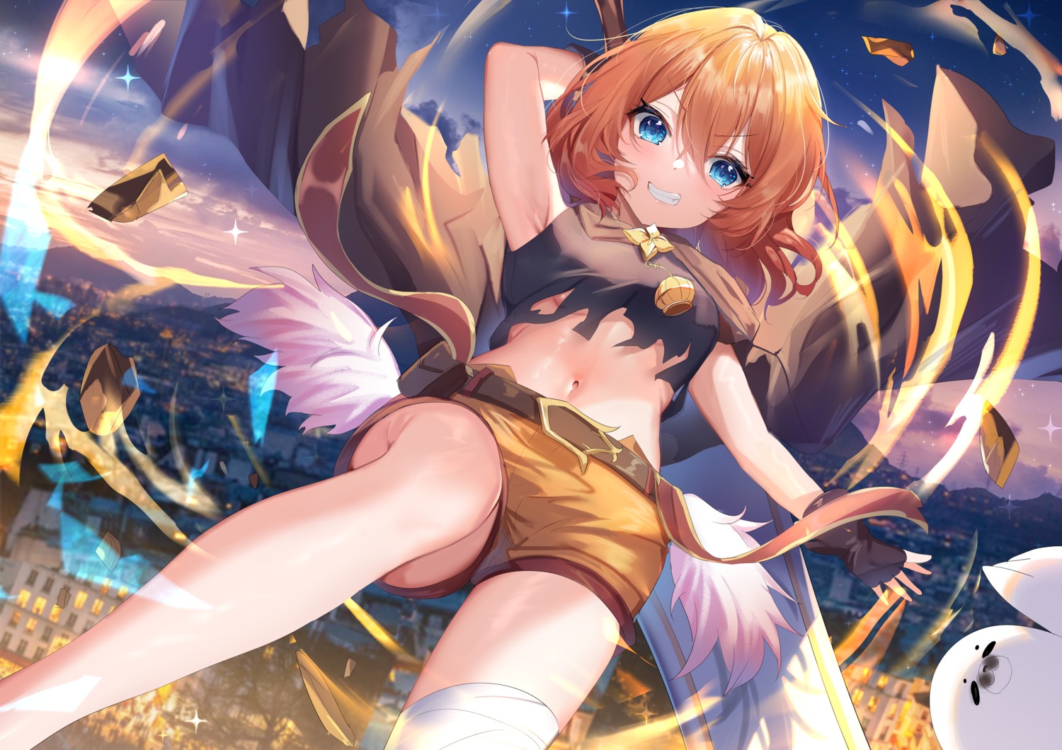 bandages muimi_(princess_connect) princess_connect! princess_connect!_re:dive shanguier sword torn_clothes wings