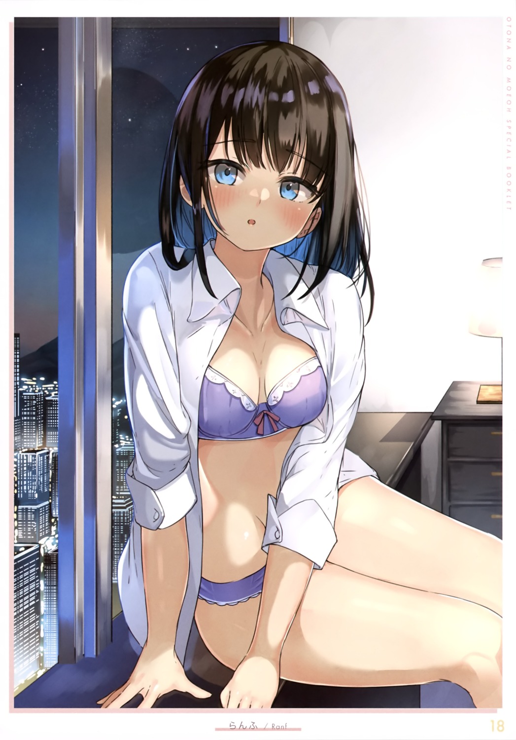 bra dress_shirt open_shirt pantsu ranf