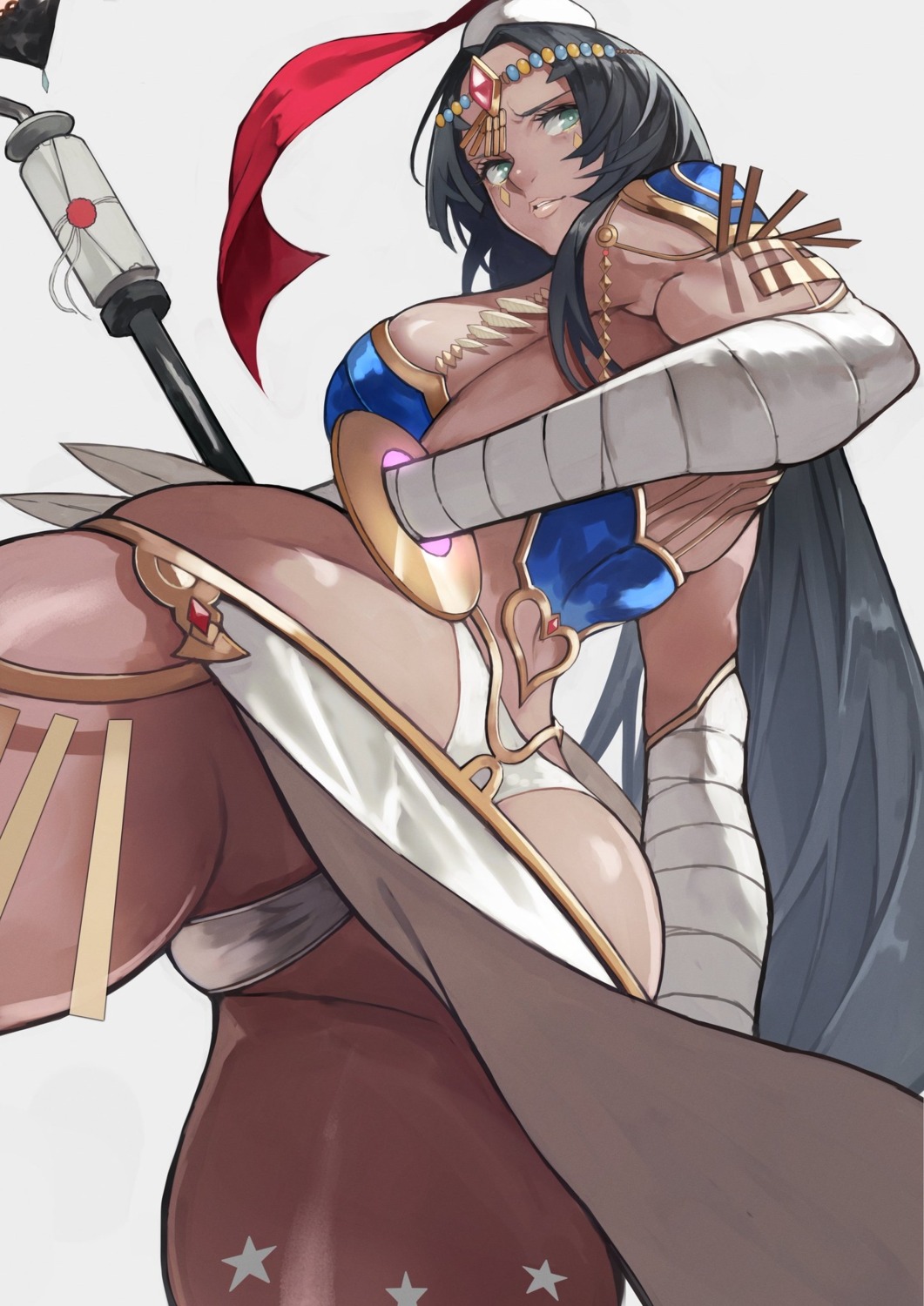 ass bikini_armor fate/grand_order scheherazade_(fate/grand_order) skirt_lift weapon yoshio_(55level)