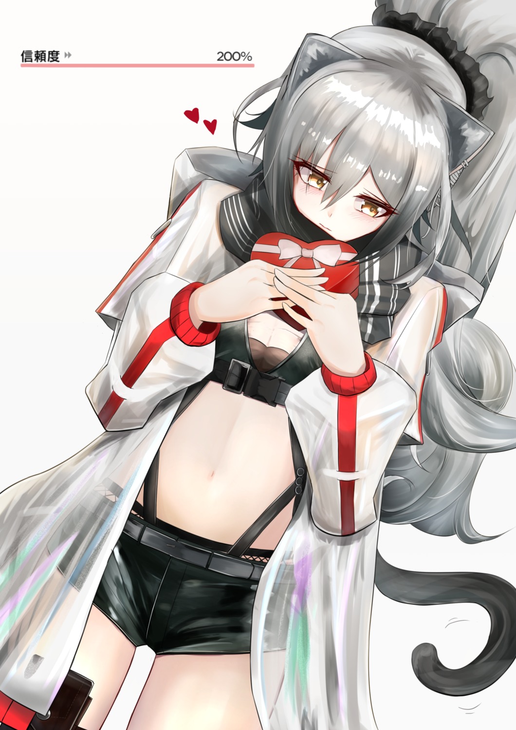 animal_ears arknights depayama_(depaty) garter schwarz_(arknights) see_through tail