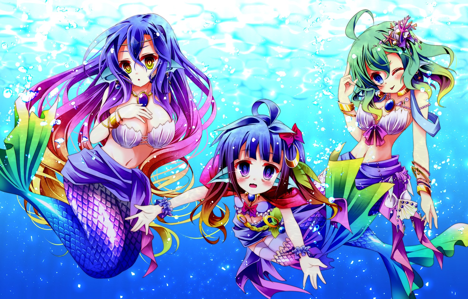 bikini mermaid mii_aki monster_girl no_game_no_life swimsuits tail