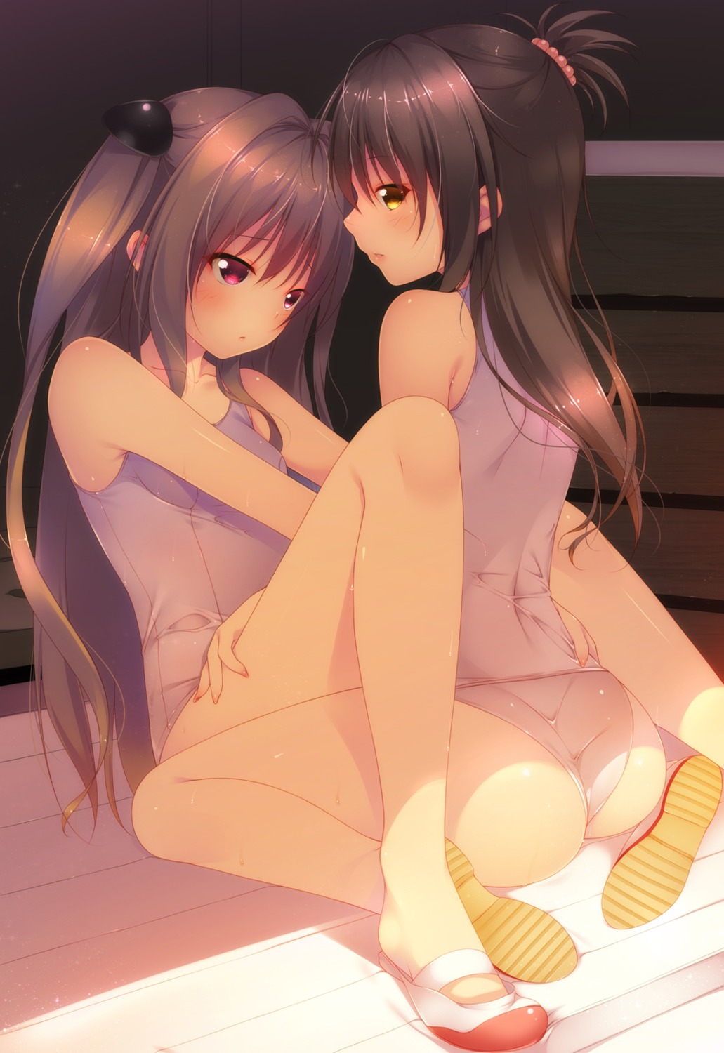 ass golden_darkness loli mogu school_swimsuit swimsuits to_love_ru to_love_ru_darkness yuri yuuki_mikan