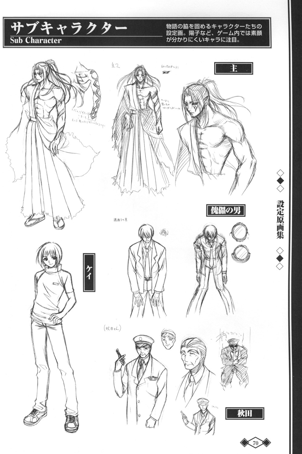 akaiito character_design hal hatou_hakuka male monochrome nushi scanning_artifacts sketch