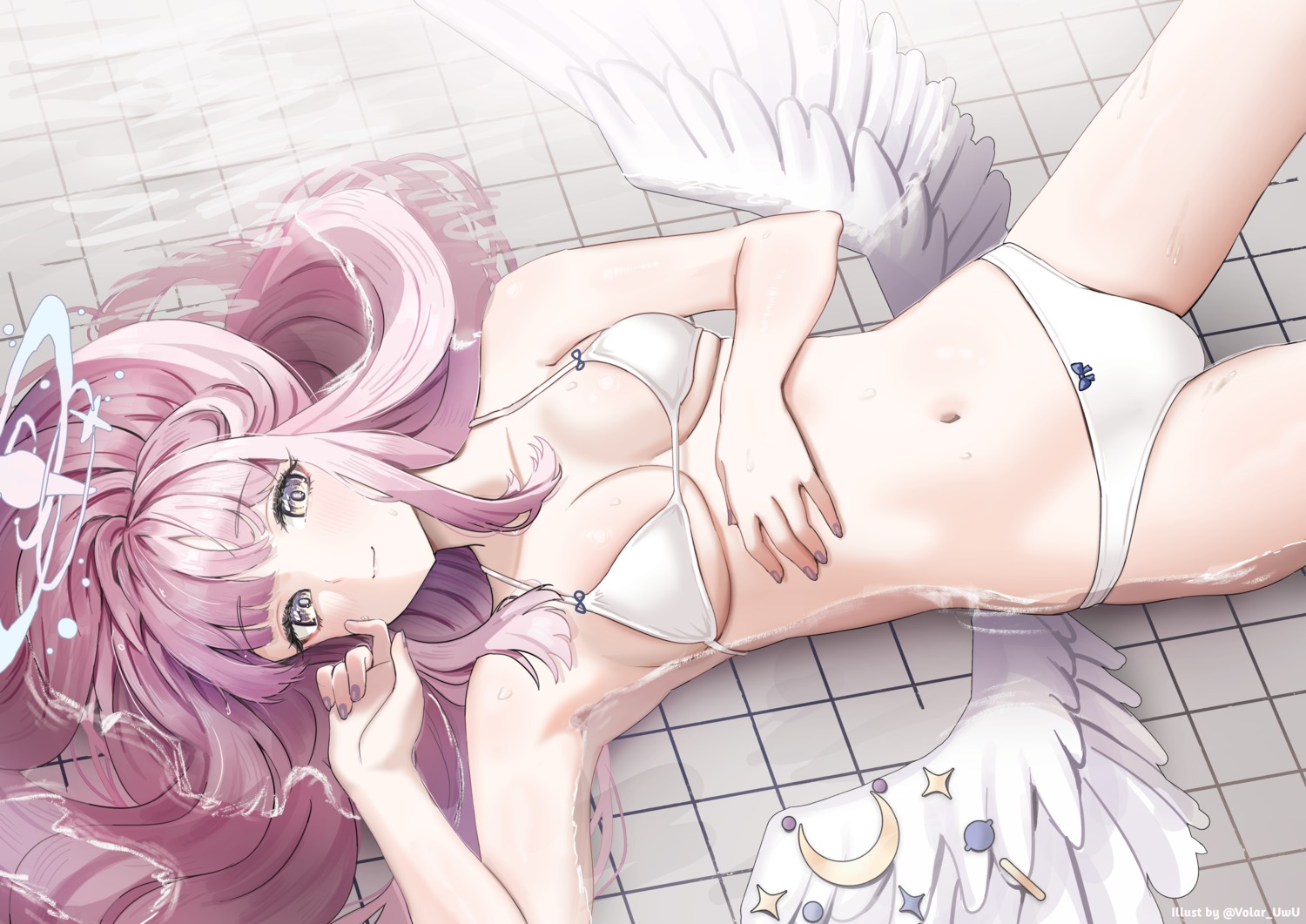 angel blue_archive bra misono_mika pantsu volar wings