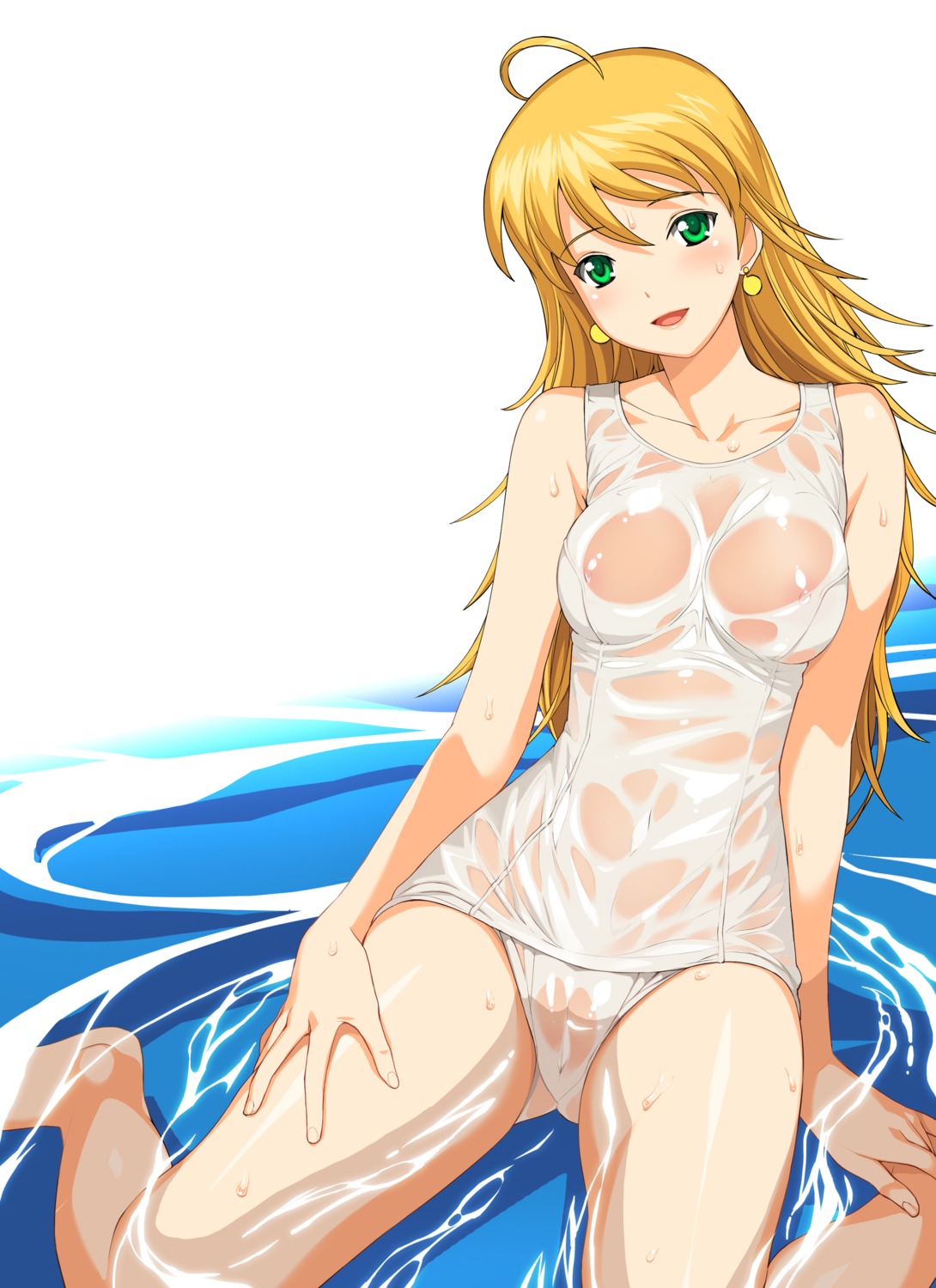 a1 hoshii_miki initial-g nipples school_swimsuit see_through swimsuits the_idolm@ster wet_clothes