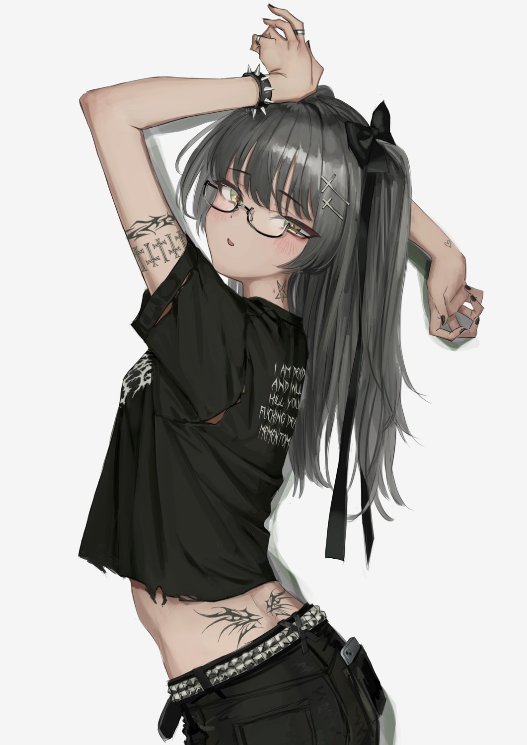 ass megane nadegata tattoo torn_clothes