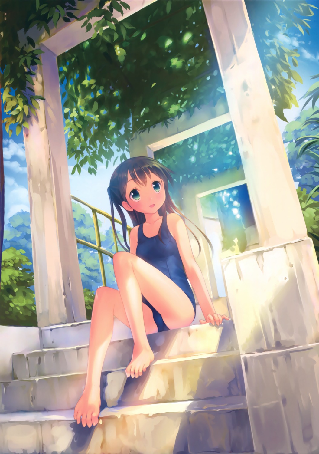 feet kogemashita school_swimsuit swimsuits takoyaki