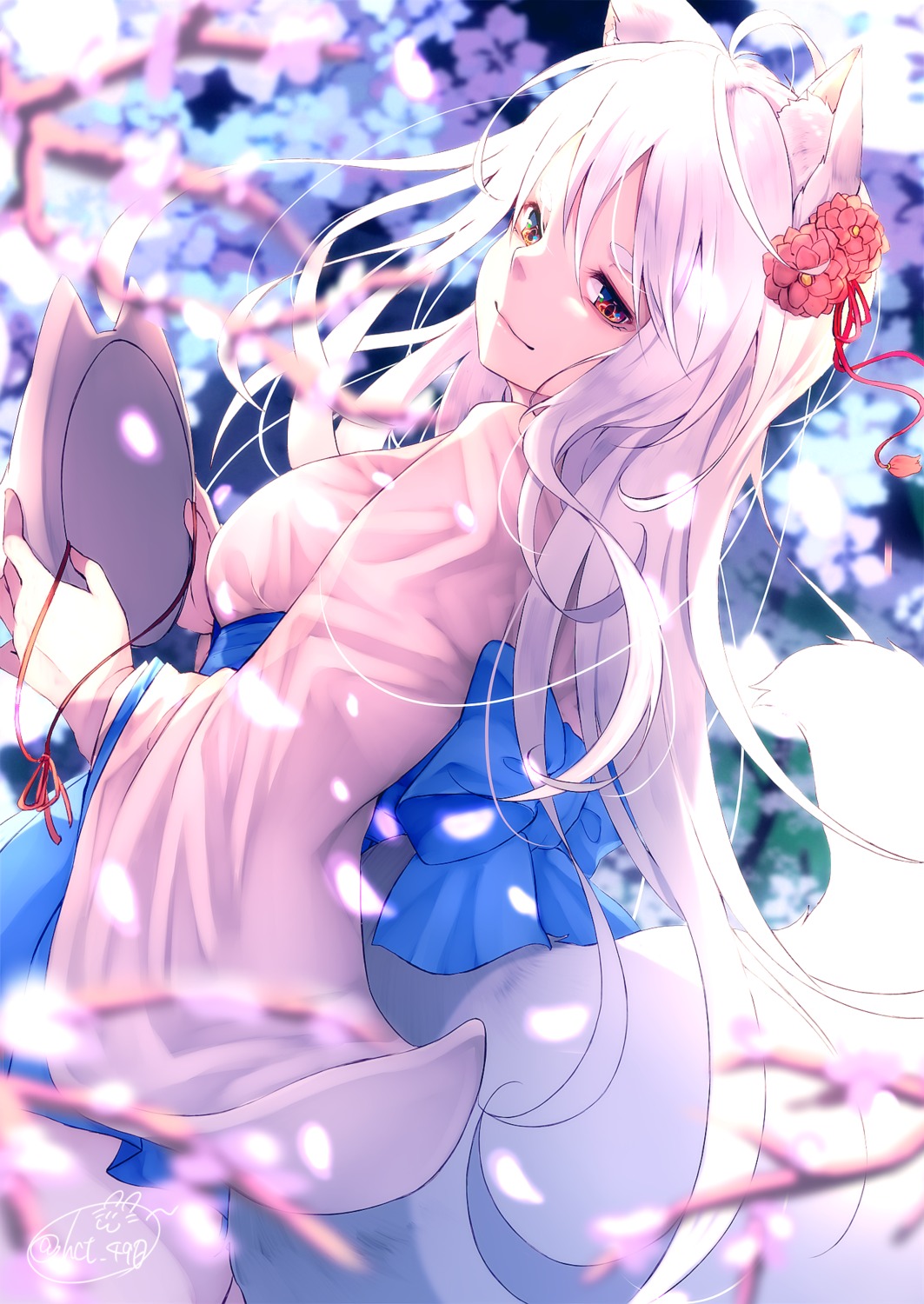 animal_ears chita_(ketchup) japanese_clothes kitsune tail