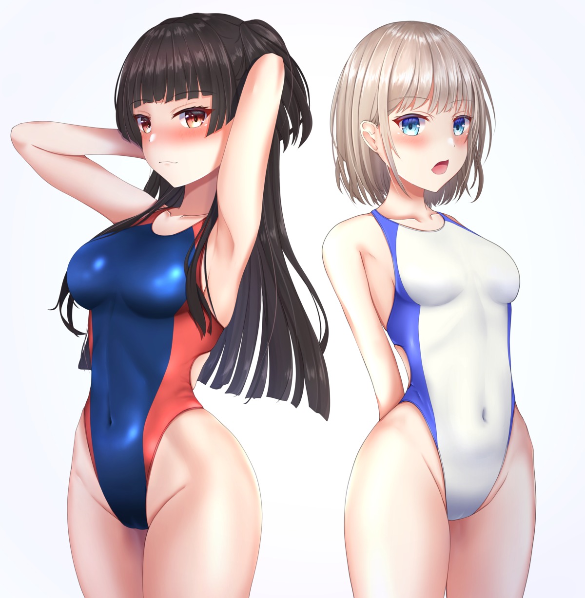 cameltoe hibika mayuzumi_fuyuko serizawa_asahi swimsuits the_idolm@ster the_idolm@ster_shiny_colors