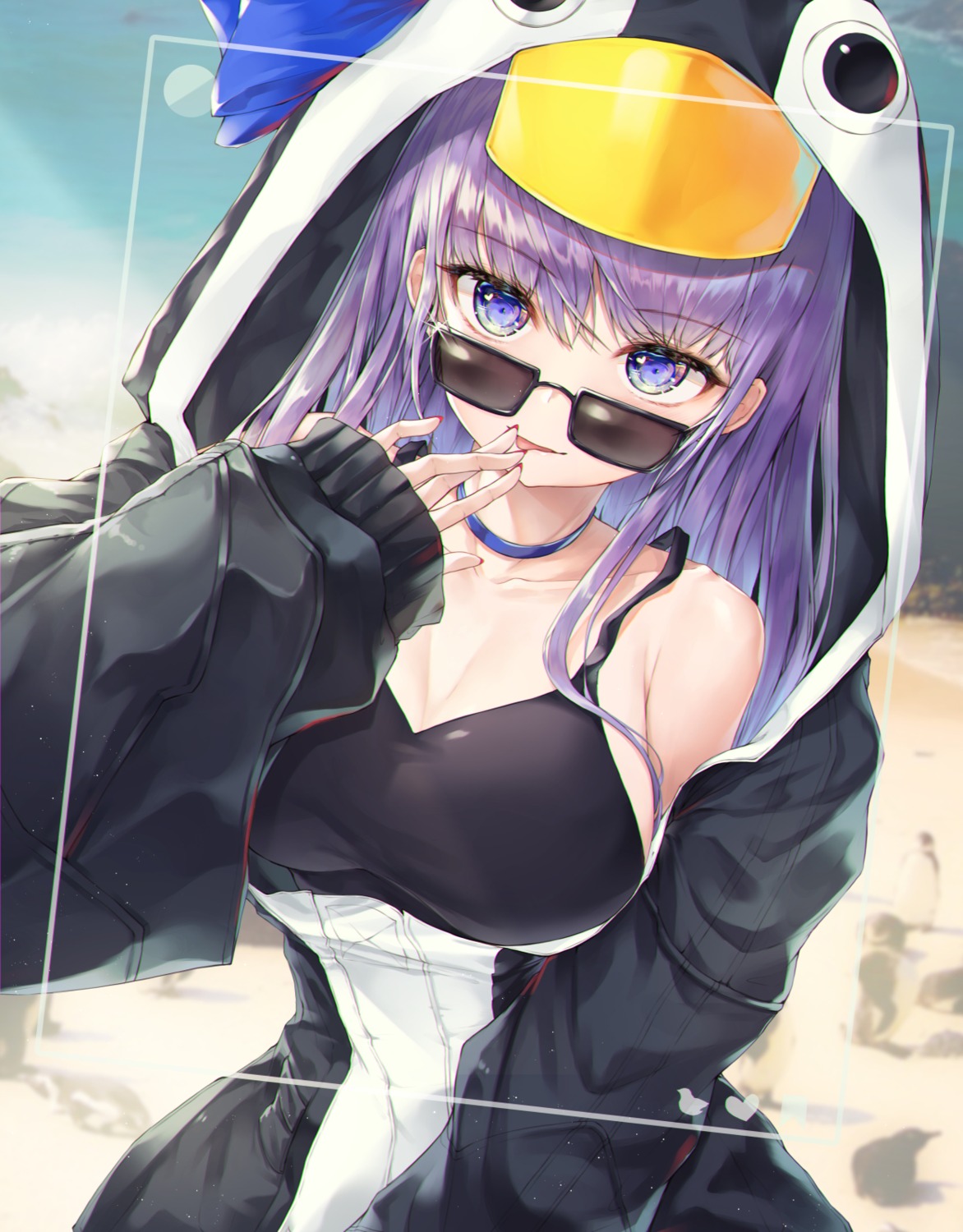 cleavage fate/grand_order h2o_(dfo) megane meltryllis penguin swimsuits