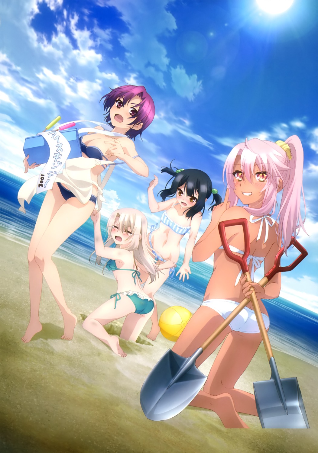 ass bazett_fraga_mcremitz bikini chloe_von_einzbern cleavage fate/kaleid_liner_prisma_illya fate/stay_night illyasviel_von_einzbern miyu_edelfelt swimsuits