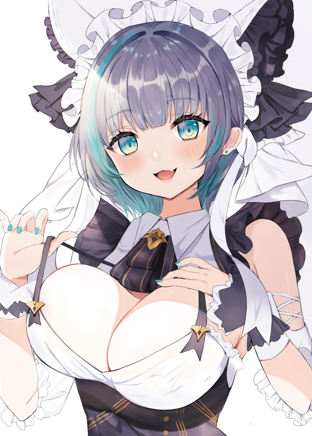 azur_lane cheshire_(azur_lane) maid no_bra undressing yupi_(yuyupiko01)