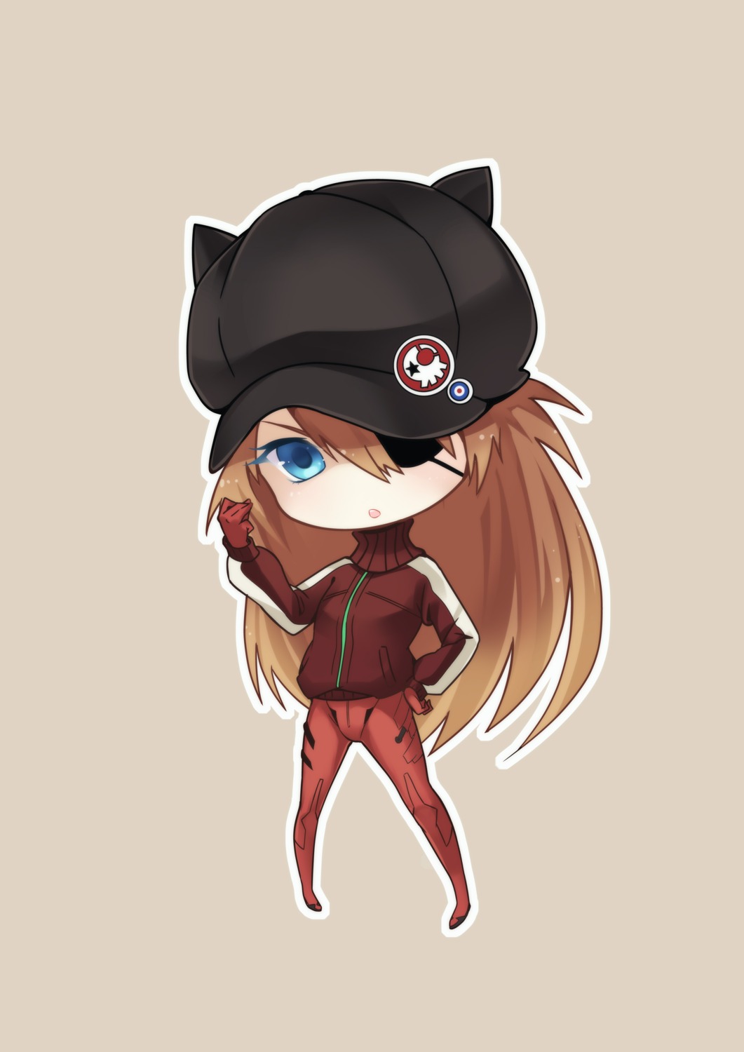 blue bodysuit chibi eyepatch jpeg_artifacts neon_genesis_evangelion souryuu_asuka_langley