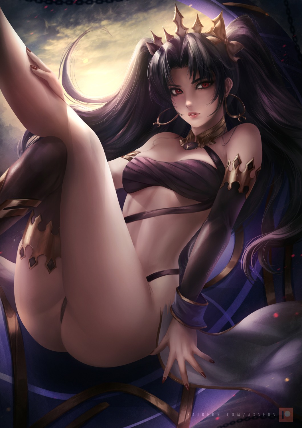 axsens bikini_armor fate/grand_order ishtar_(fate/grand_order) thighhighs thong torn_clothes