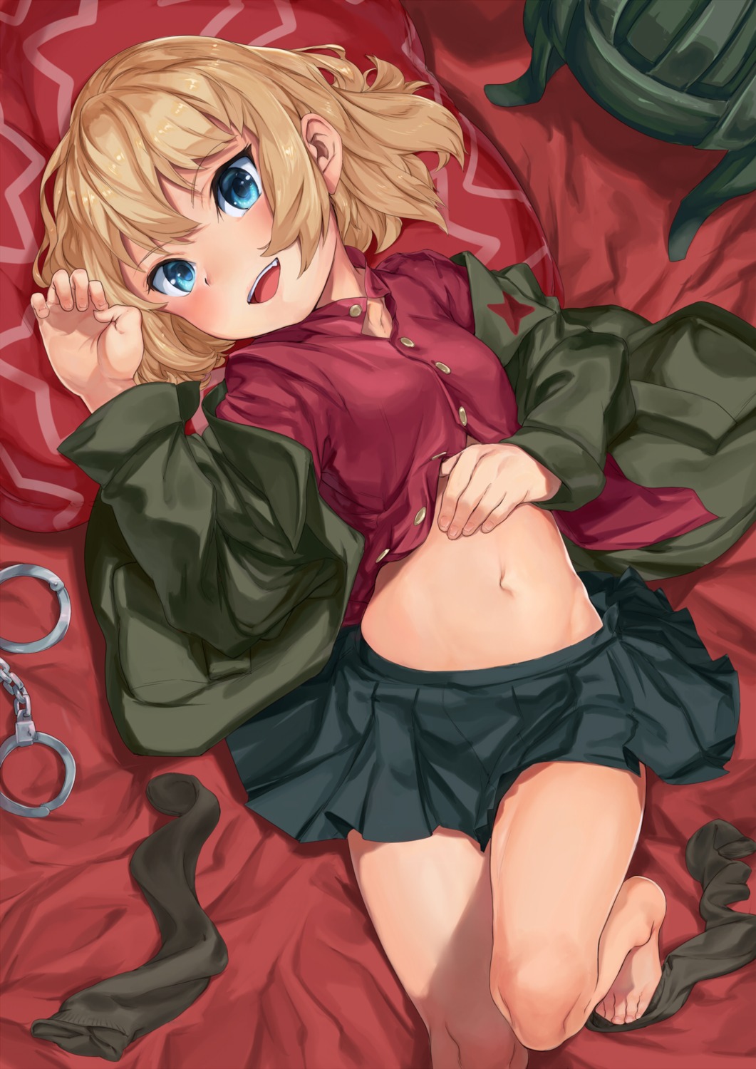 girls_und_panzer kabotya kabotya_to_rantan katyusha open_shirt uniform