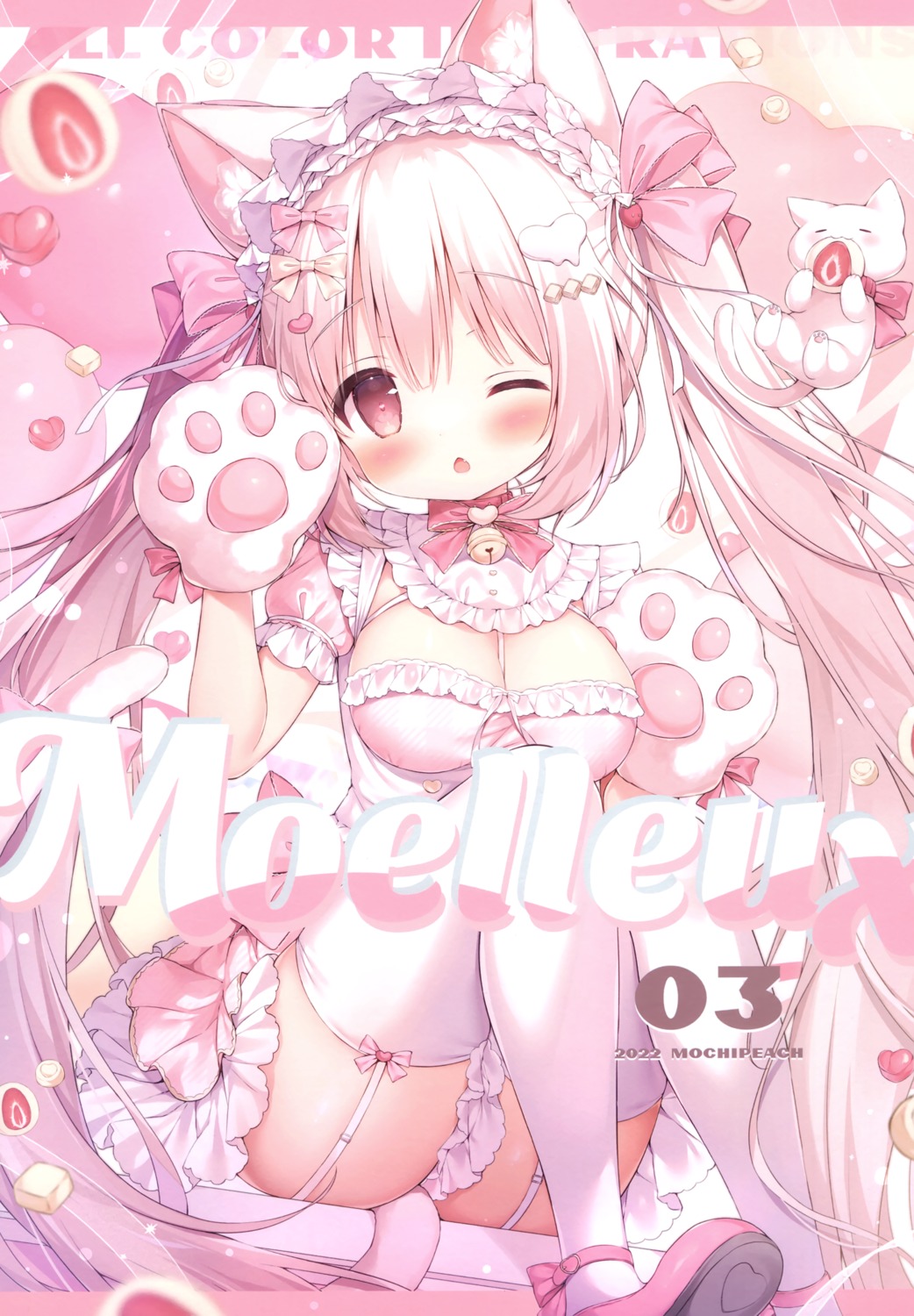 animal_ears mochi_peach momozu_komamochi nekomimi skirt_lift stockings tail thighhighs