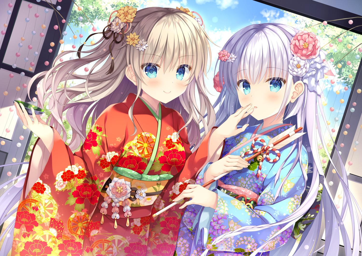 charlotte crossover key kimono naruse_shiroha summer_pockets takano_yuki tomori_nao