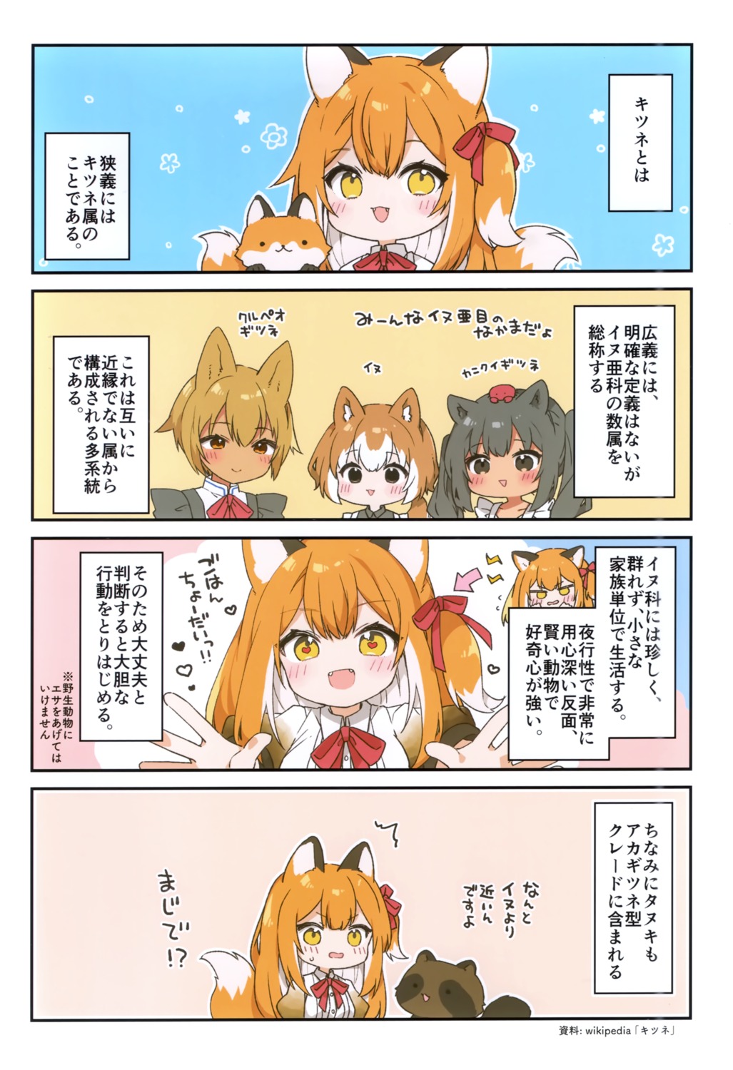 4koma animal_ears chibi galvas kamiyoshi_rika kitsune maid tail