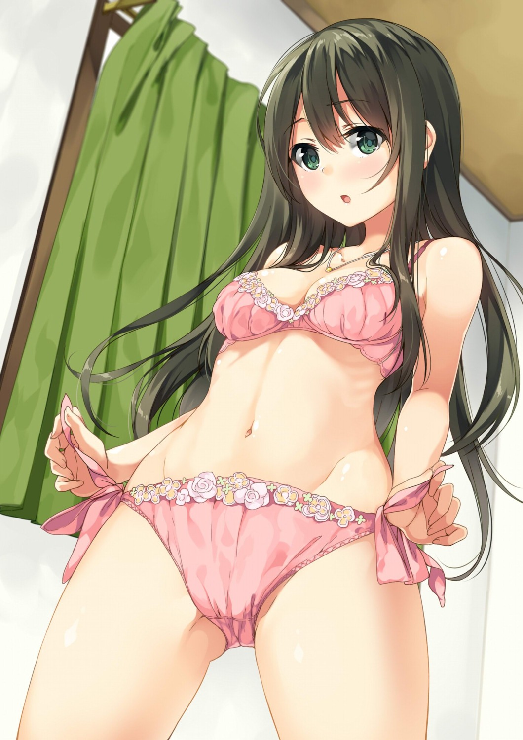 bra cameltoe pantsu string_panties unasaka undressing