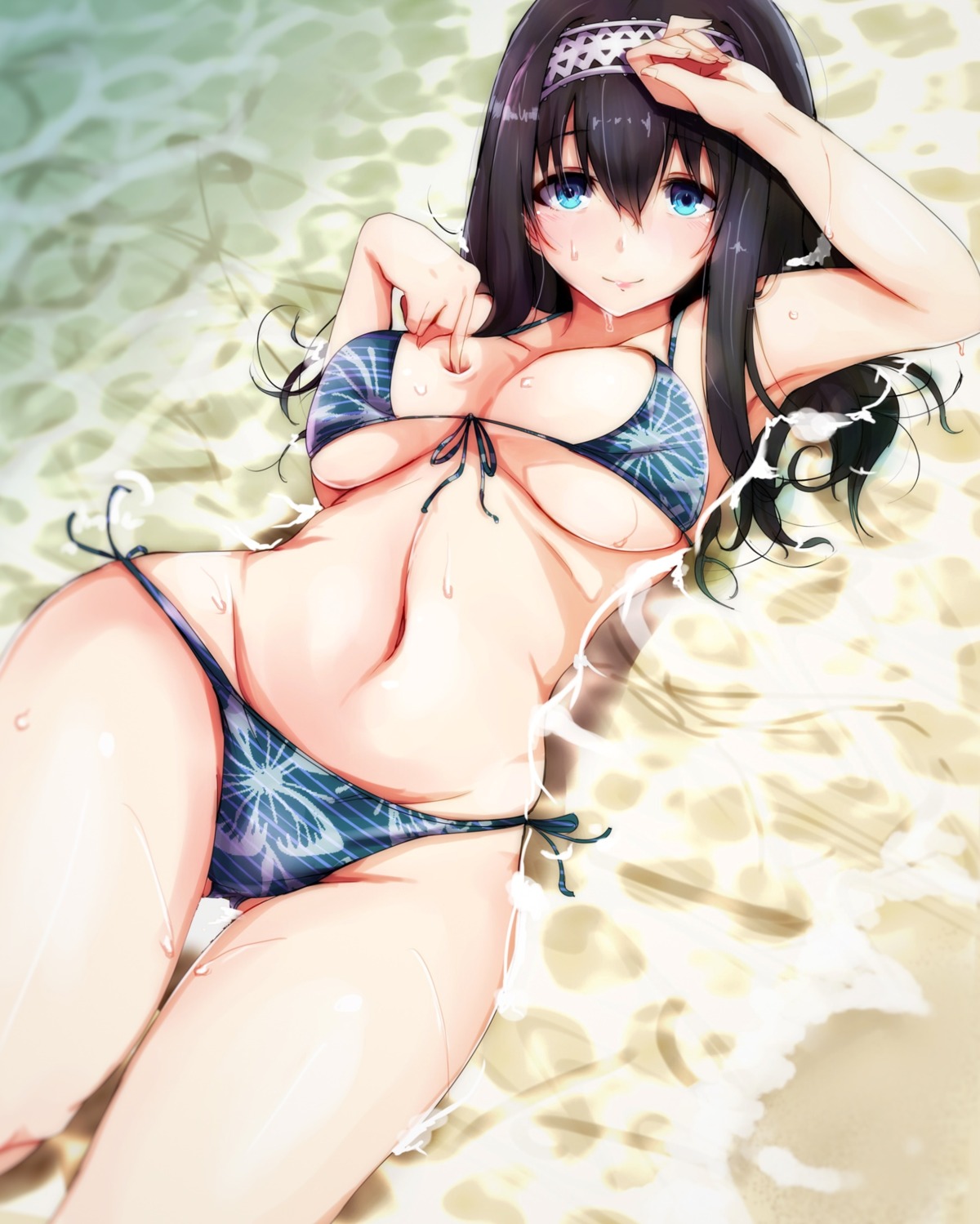 bikini cleavage ryuu. sagisawa_fumika swimsuits the_idolm@ster the_idolm@ster_cinderella_girls underboob wet