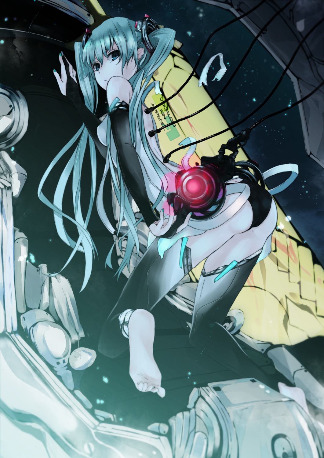 hatsune_miku miku_append mille thighhighs vocaloid vocaloid_append