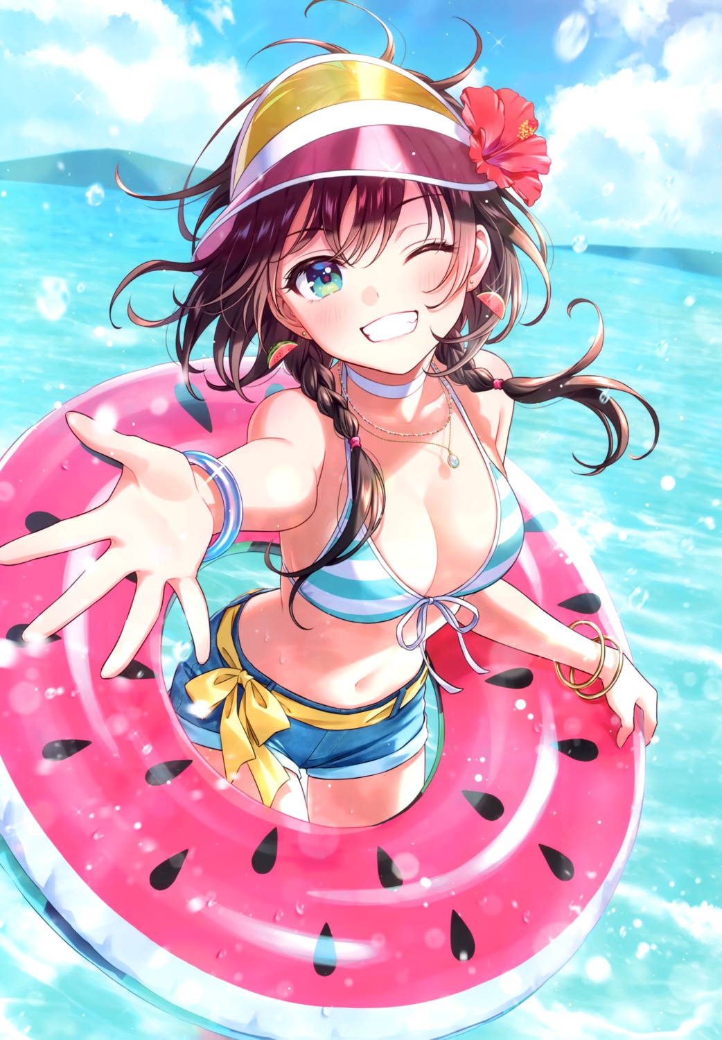 bikini_top canvas morikura_en swimsuits wet