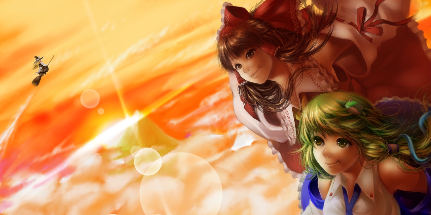 hakurei_reimu kirisame_marisa kochiya_sanae touhou yumeko_(artist)