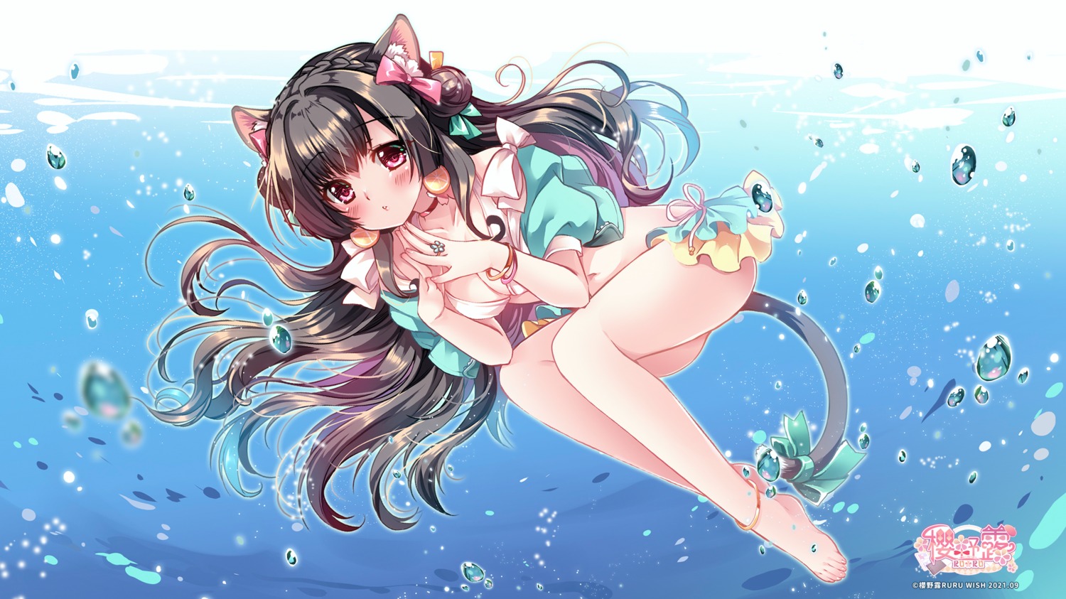 animal_ears bikini nekomimi sakurano_ruu swimsuits tail