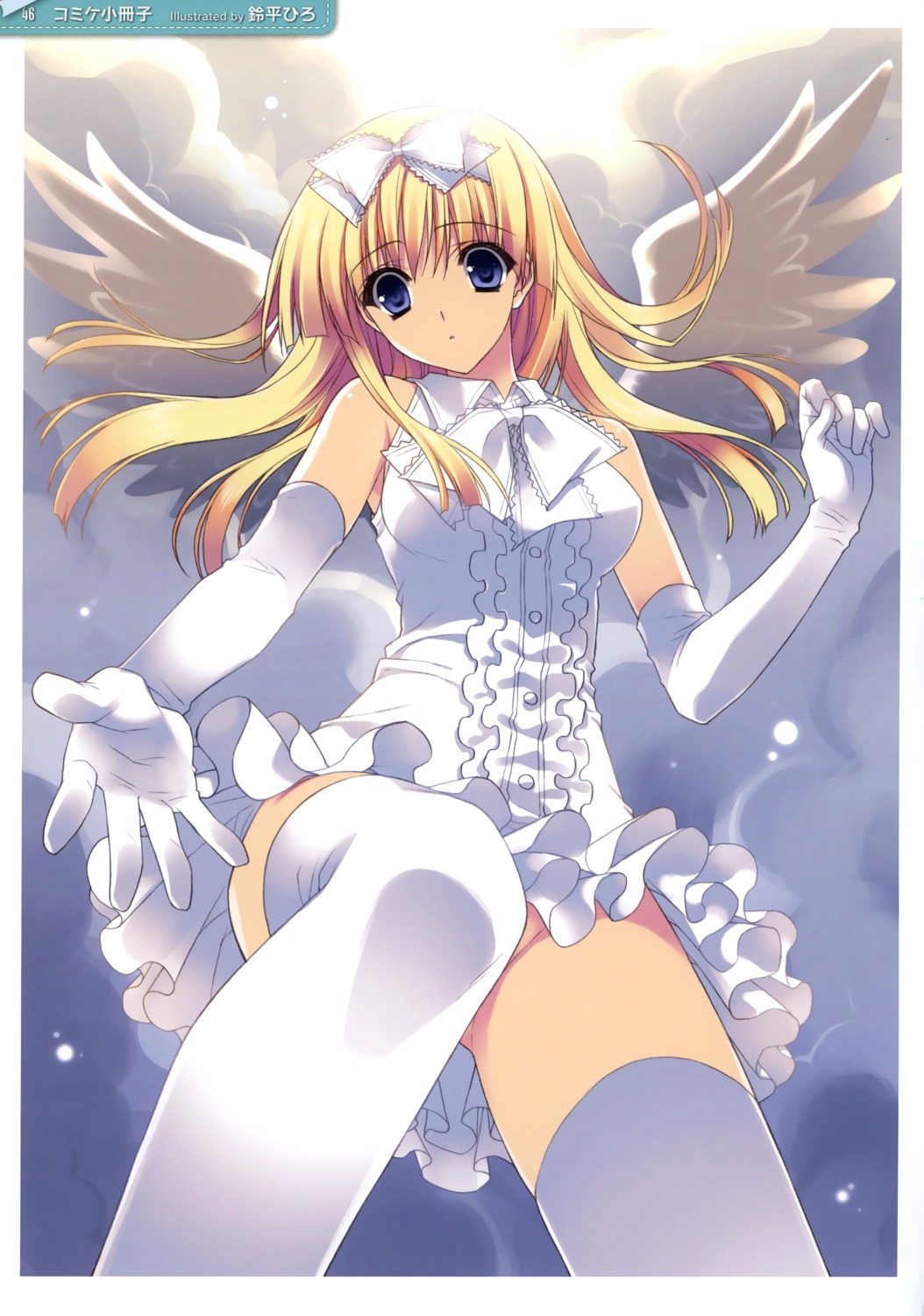 dress nopan suzuhira_hiro thighhighs wings