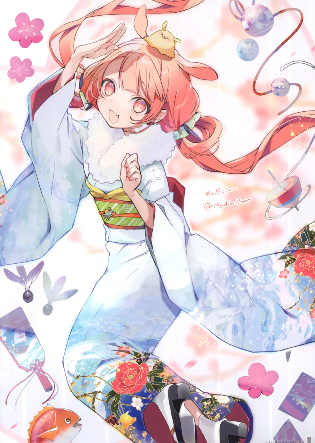 animal_ears heels kimono komeko_meko meroremo pointy_ears