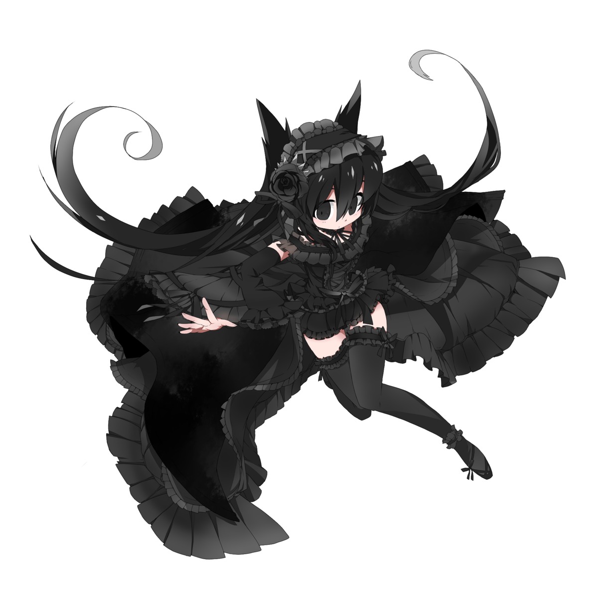 animal_ears dress gothic_lolita lolita_fashion mizushirazu thighhighs