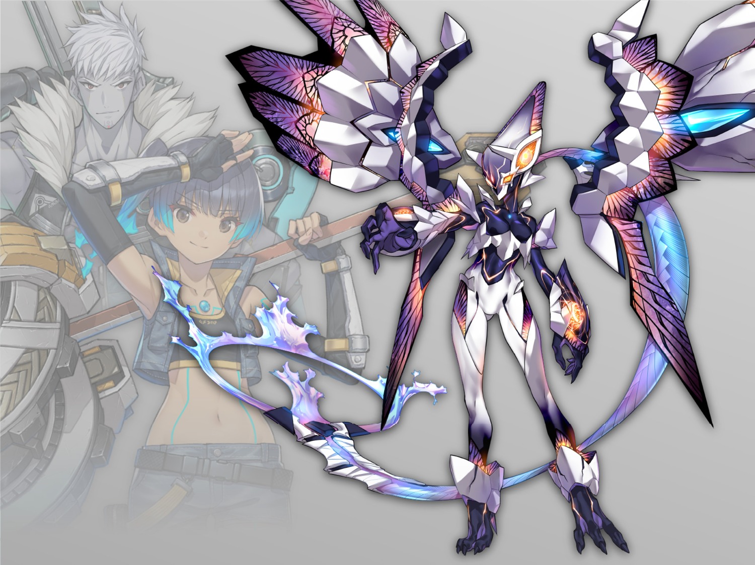 bodysuit choco lanz monolith_soft nintendo ouroboros_(xenoblade_3) saitom sena_(xenoblade_3) sword tattoo weapon wings xenoblade_(series) xenoblade_3