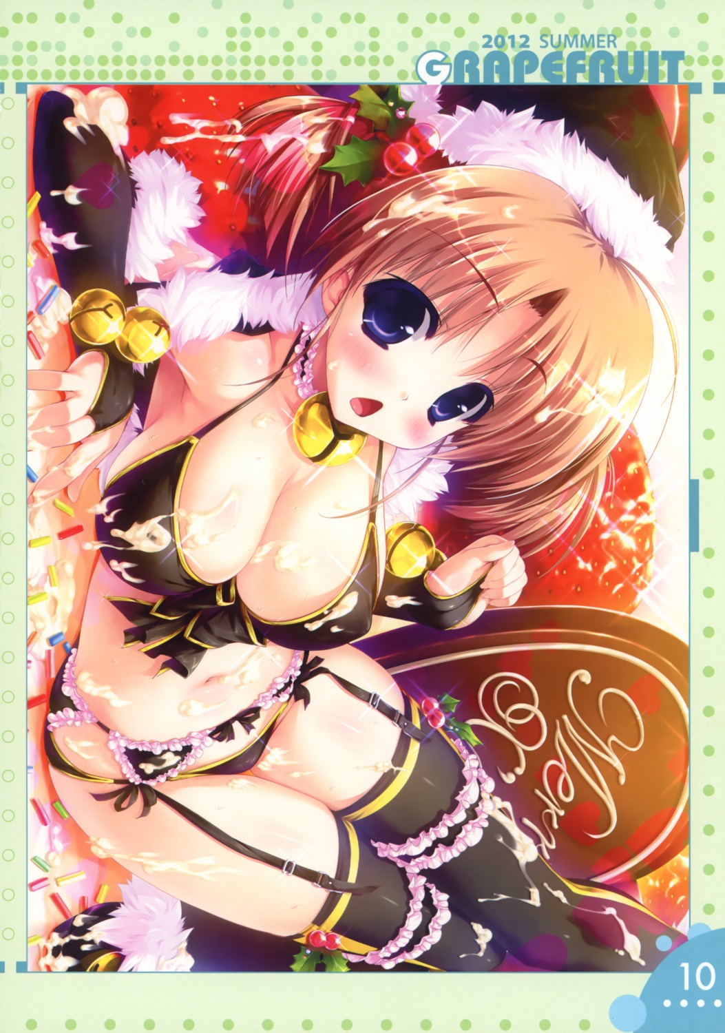 amatsumi_sora_ni! bra cleavage cream garter_belt grapefruit kanzaki_miyu pantsu shintarou stockings thighhighs