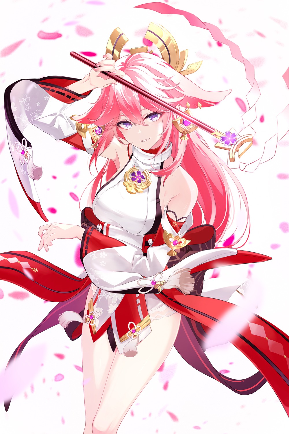 animal_ears dice_gt genshin_impact japanese_clothes kitsune yae_miko