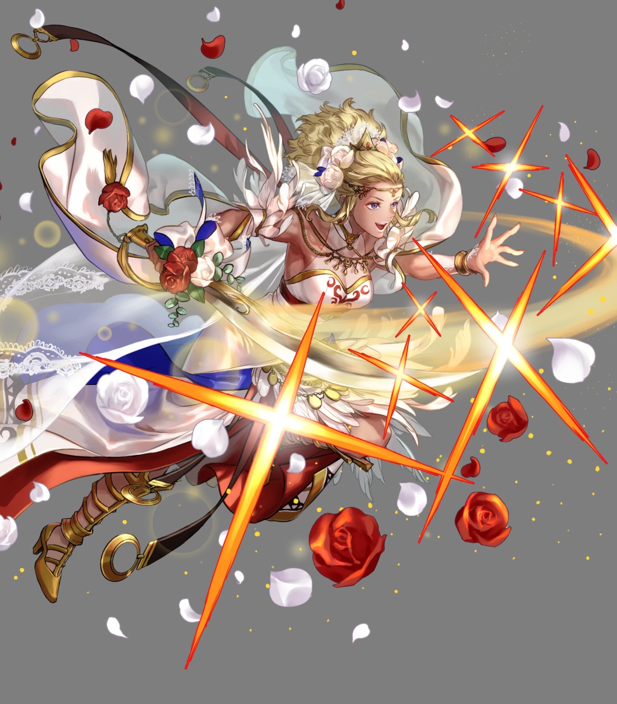 cleavage dress fire_emblem fire_emblem_kakusei flavia heels nintendo no_bra rika_suzuki see_through weapon wedding_dress