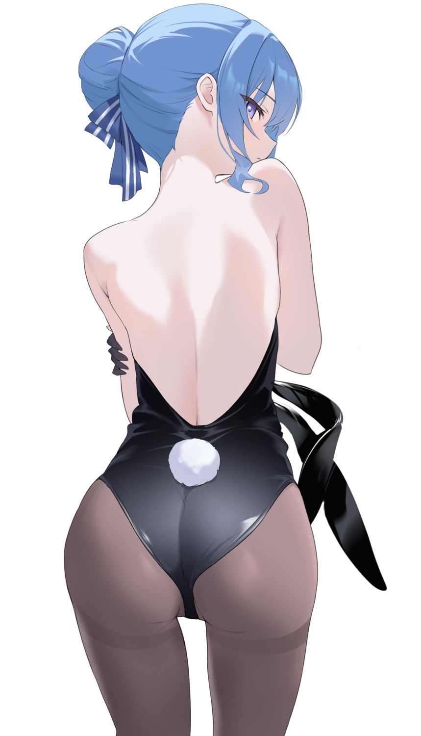 ass bunny_girl fawny hololive hoshimachi_suisei no_bra pantyhose tail